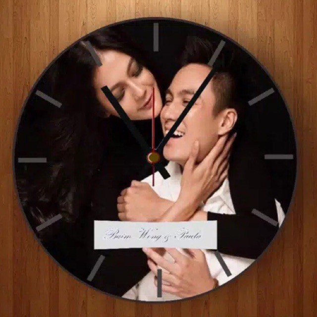 Jam dinding kayu unik hadiah pernikahan jam dinding custom