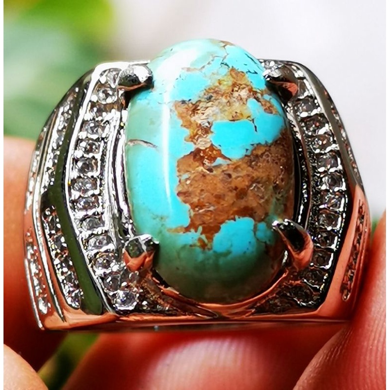 Batu akik natural pirus Persia asli
