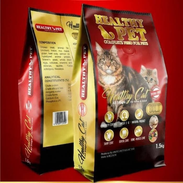 Healthy Pet Cat Food 1,5kg for Kitten and Adult Healthy Cat 1,5 kg