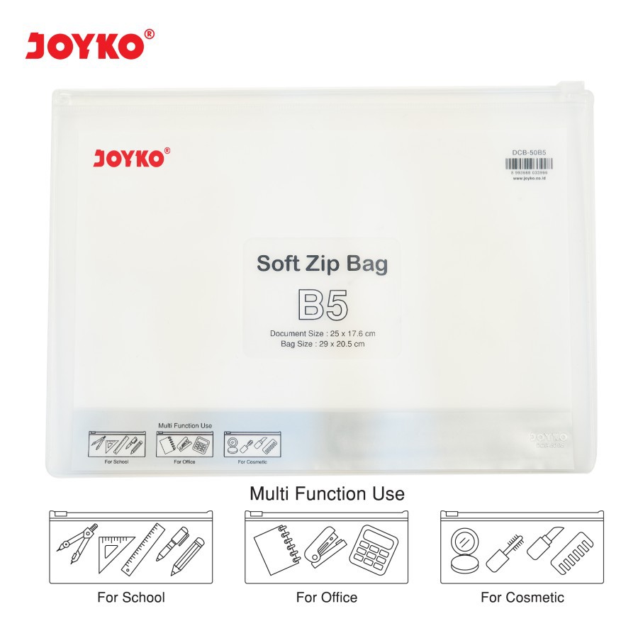 

DOCUMEN BAG JOYKO DCB-50 | SOFT ZIP BAG | TAS DOKUMEN TRANSPARANT | MAP RESLETING BENING