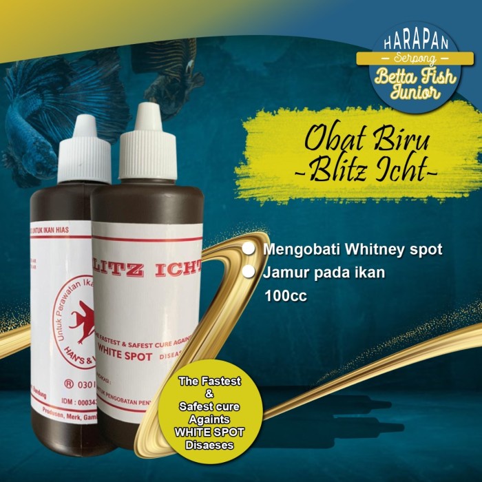 Ikan-Vitamin-Obat- Obat Biru Ikan Blitz Icht Anti White Spot & Jamur Methylene Blue Itch -Obat-