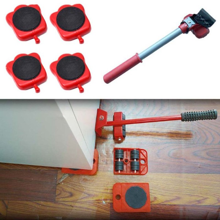 OOTDTY Alat Angkut Furniture Heavy Lifter Carrier Wheel Bar Mover Devi
