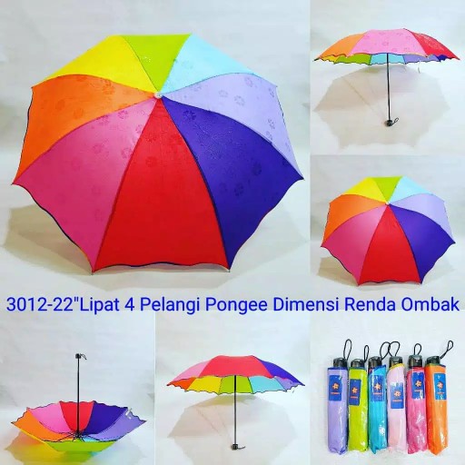 Payung Lipat 3 Dimensi Magic Pelangi Basah Keluar Kembang
