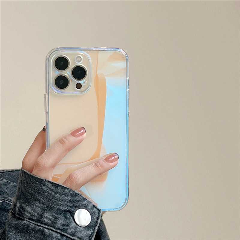 Hard Case Transparan Warna Gradasi Untuk iPhone 11 Pro MAX 12 13 Pro MAX X XS MAX XR