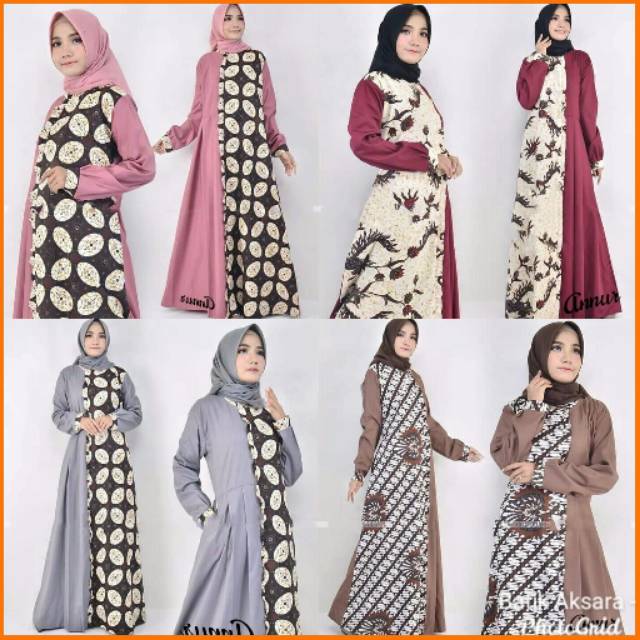 Model Gamis Batik Kombinasi Harga Terbaik Agustus 2021 Shopee Indonesia