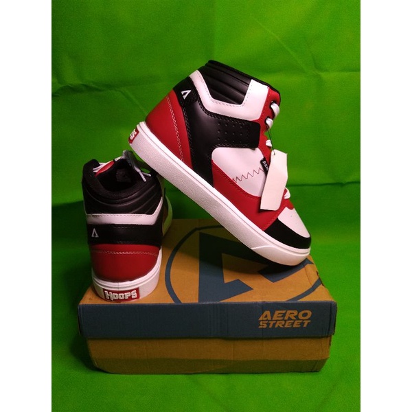 LIMITED AEROSTREET HOOPS HIGH MERAH HITAM, SIZE 42