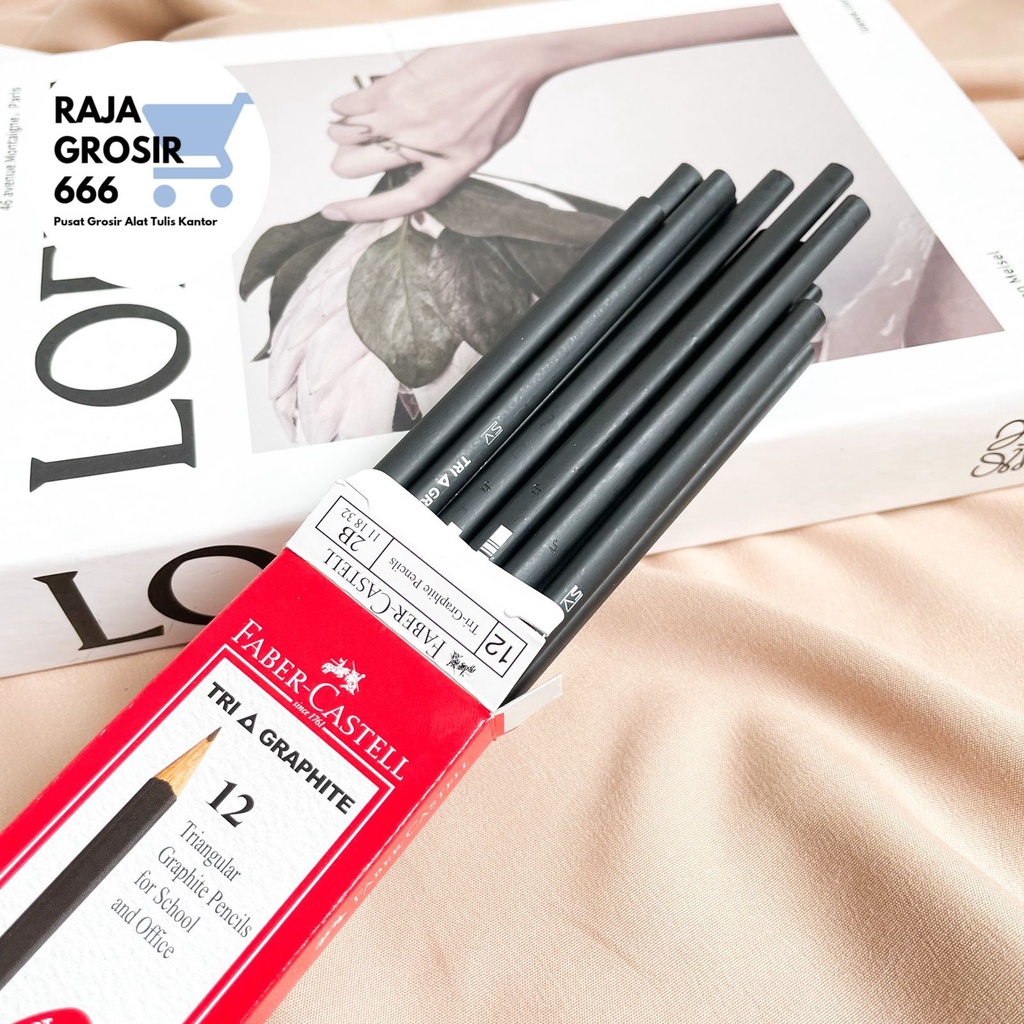 

Pensil Tri Graphite Faber Castell pencil Hitam tebal untuk ujian kado unik alat tulis ekah kantor lucu