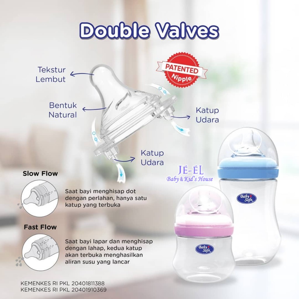 Baby Safe Wide Neck Bottle 125 ml  &amp; 250 ml / Botol Susu Wde Neck Baby Safe 125 ml &amp; 250 ml