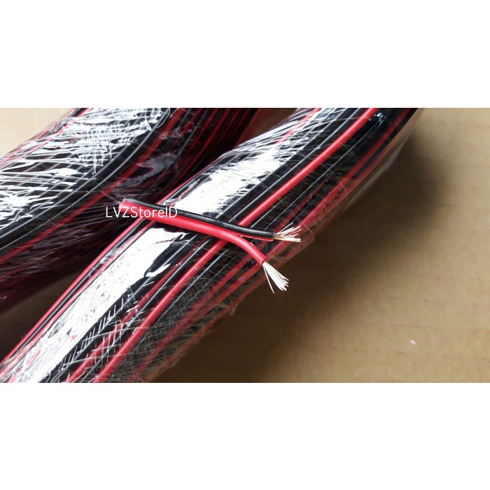 Kabel Roll - Kabel Awg 22 Serabut Isi 2 Merah Hitam 1 Roll (50 Meter)