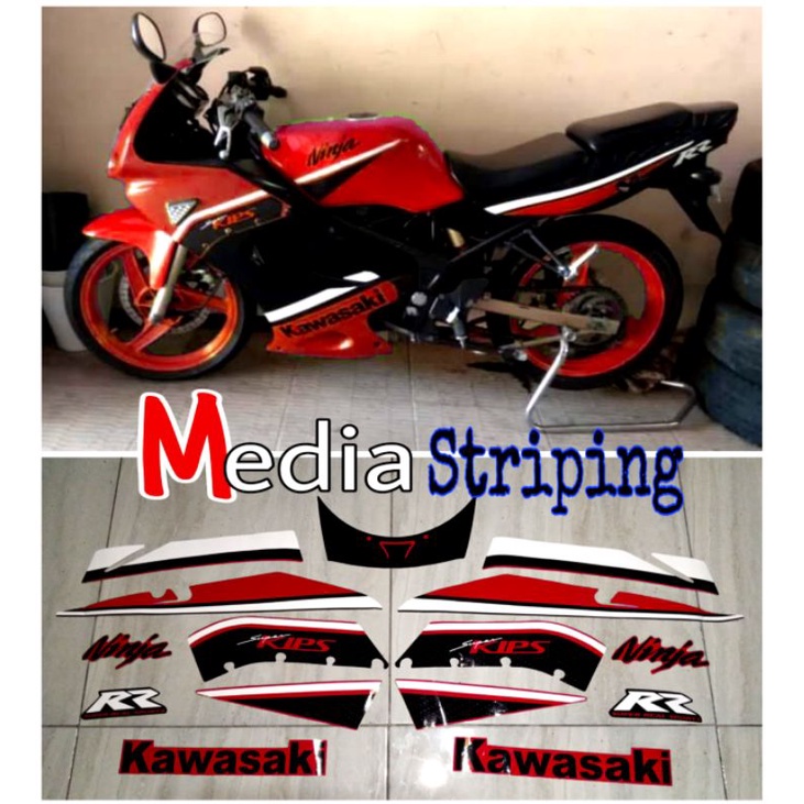 Sticker Striping NINJA RR OLD Tahun 2008 MERAH