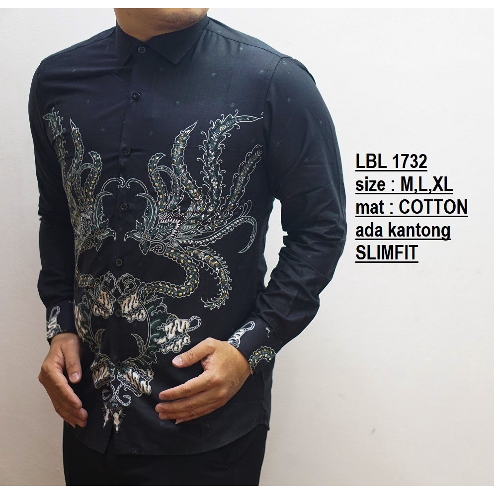 KEMEJA BATIK PRIA SLIM FIT LENGAN PANJANG KATUN HALUS TK04