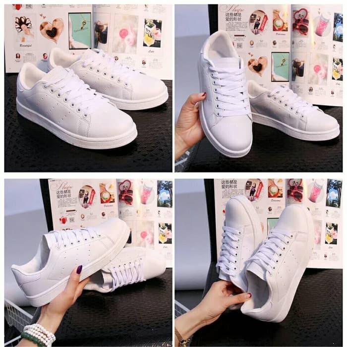 sneakers wanita putih/ sepatu kets putih tali