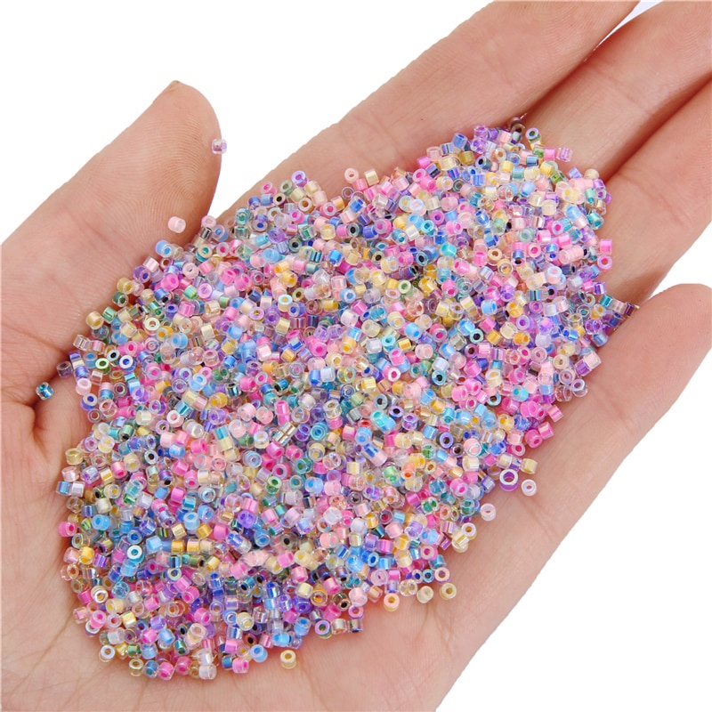 10g Kurang Lebih 1000pcs/Lot 2mm Seragam Yang Sangat Baik Becautiful Warna Biji Kaca Manik-Manik Beras Untuk Bordir Perhiasan DIY Membuat Aksesoris