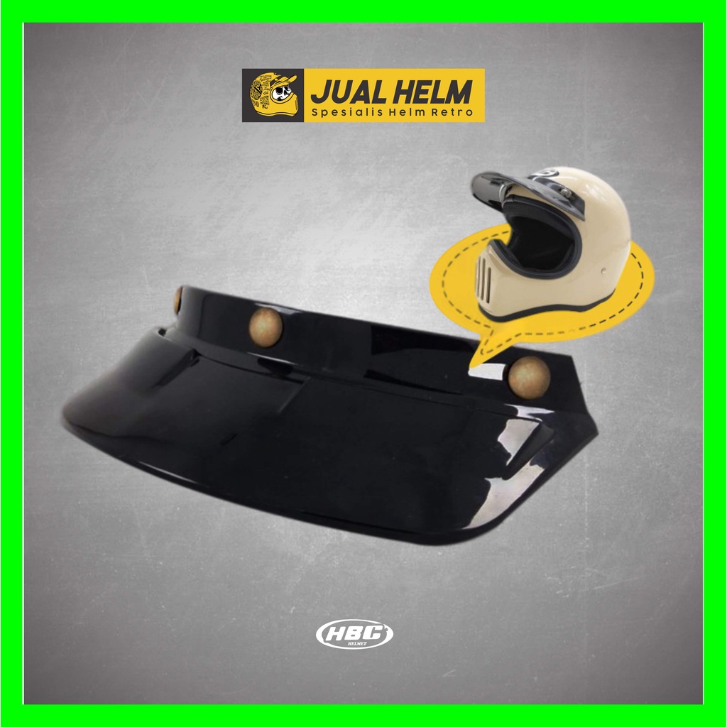 Pet Helm Cakil Black Glossy ( Cakil Hbc / Full Face / Retro / Klasik )