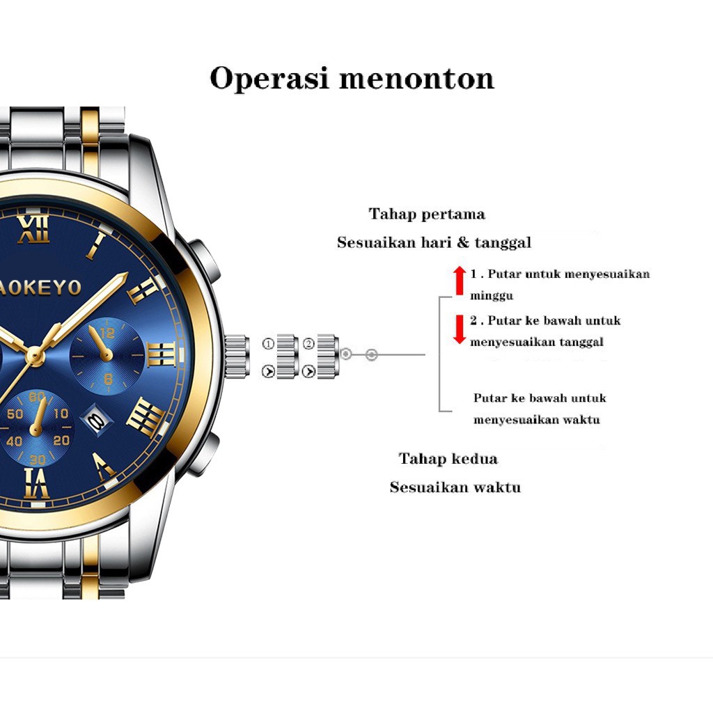 garansi aokeyo 4006 jam tangan pria anti air ori jam tangan pria anti air original luxury stainless