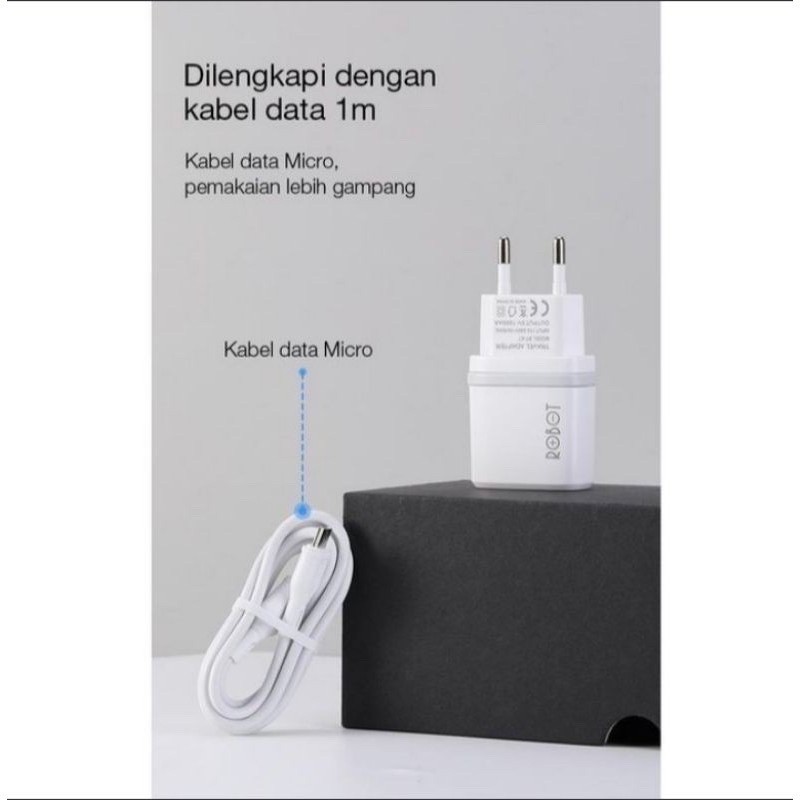 Charger ROBOT RT-K5 RT-K7 Dual 2 USB 2.1A 1A RTK5 RTK7 ORIGINAL WOOK