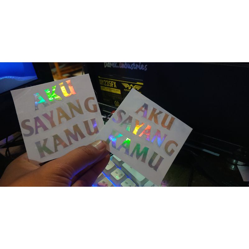 stiker hologram harta tahta, sticker kekinian custom nama, hologram cutting-5
