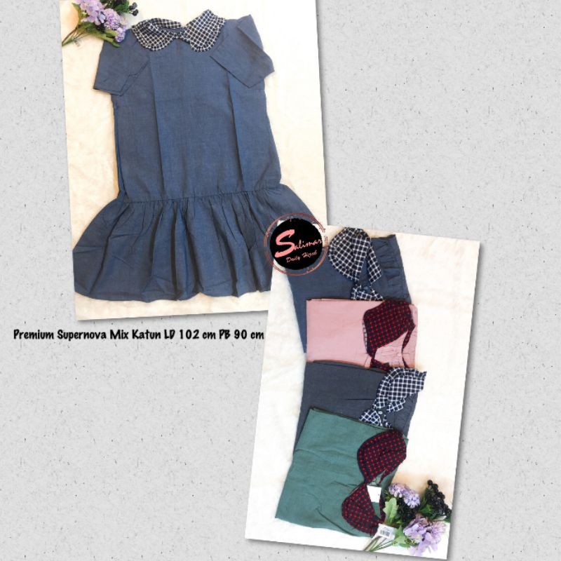 Dress Polos Kerah Kotak Kotak