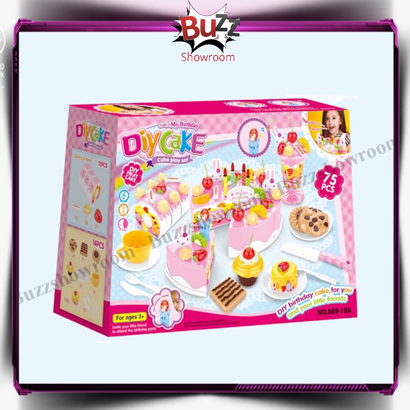 Mainan Birthday Cake Play Set Fruit Dessert Kue Ulang Tahun Besar DIY