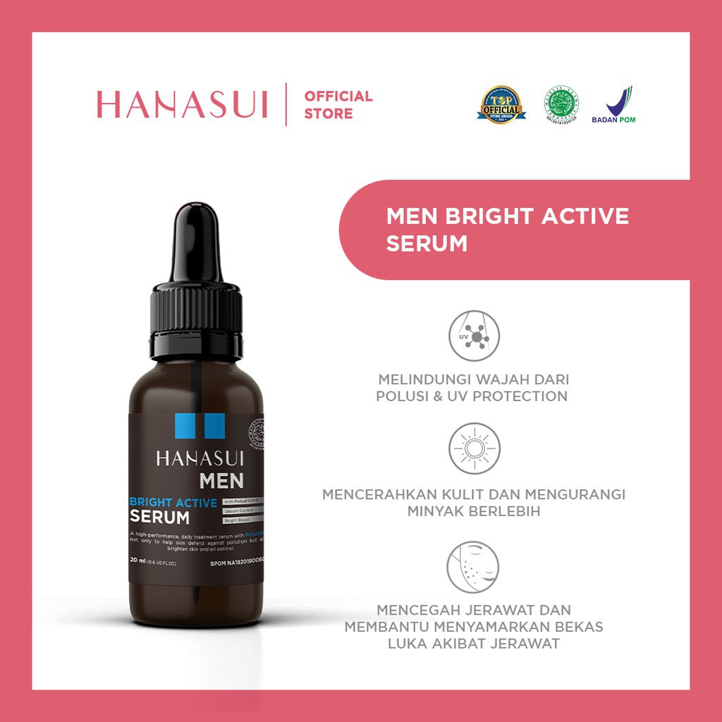 ✨ AKU MURAH ✨Hanasui Men Bright Active Serum / Serum Wajah untuk Pria