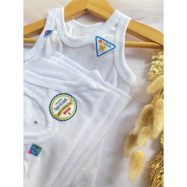 Kaos Dalam / Singlet Kutung Bayi Kualitas SNI Mega Baby / Perlengkapan Baju Bayi Terlaris