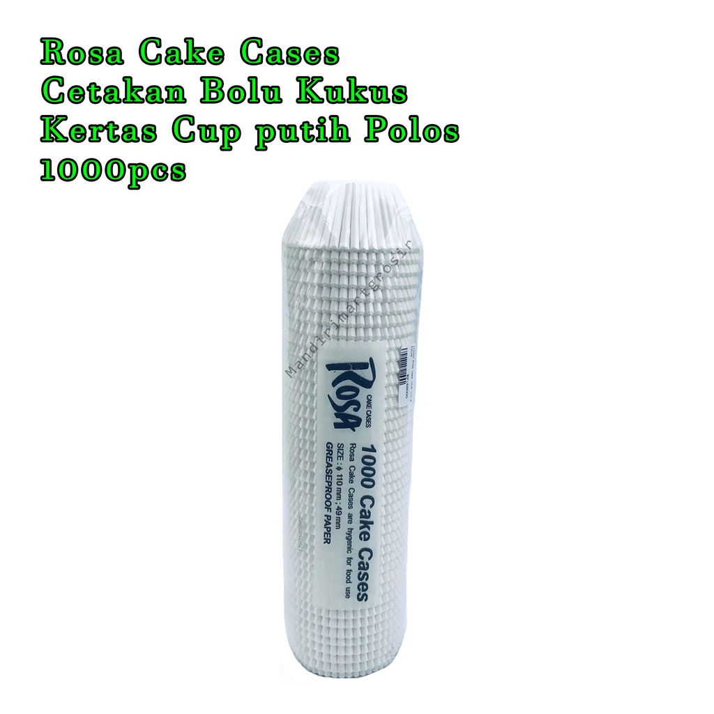 Rosa Cake Cases * Cetakan Bolu Kukus * Kertas Cup putih Polos * 1000pcs