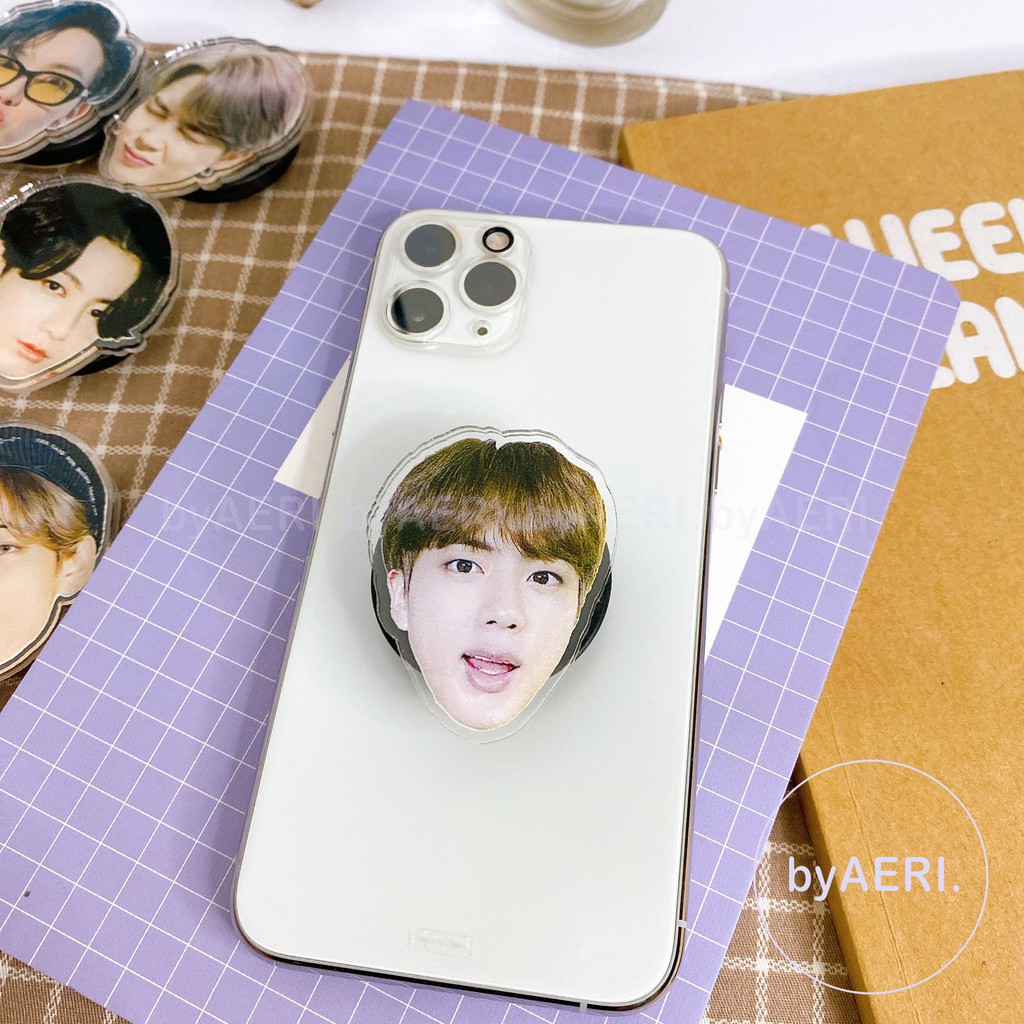 B T S POPSOCKET Akrilik Ready Stock (Pop Socket Wajah KPOP Holder Handphone/Pegangan HP)