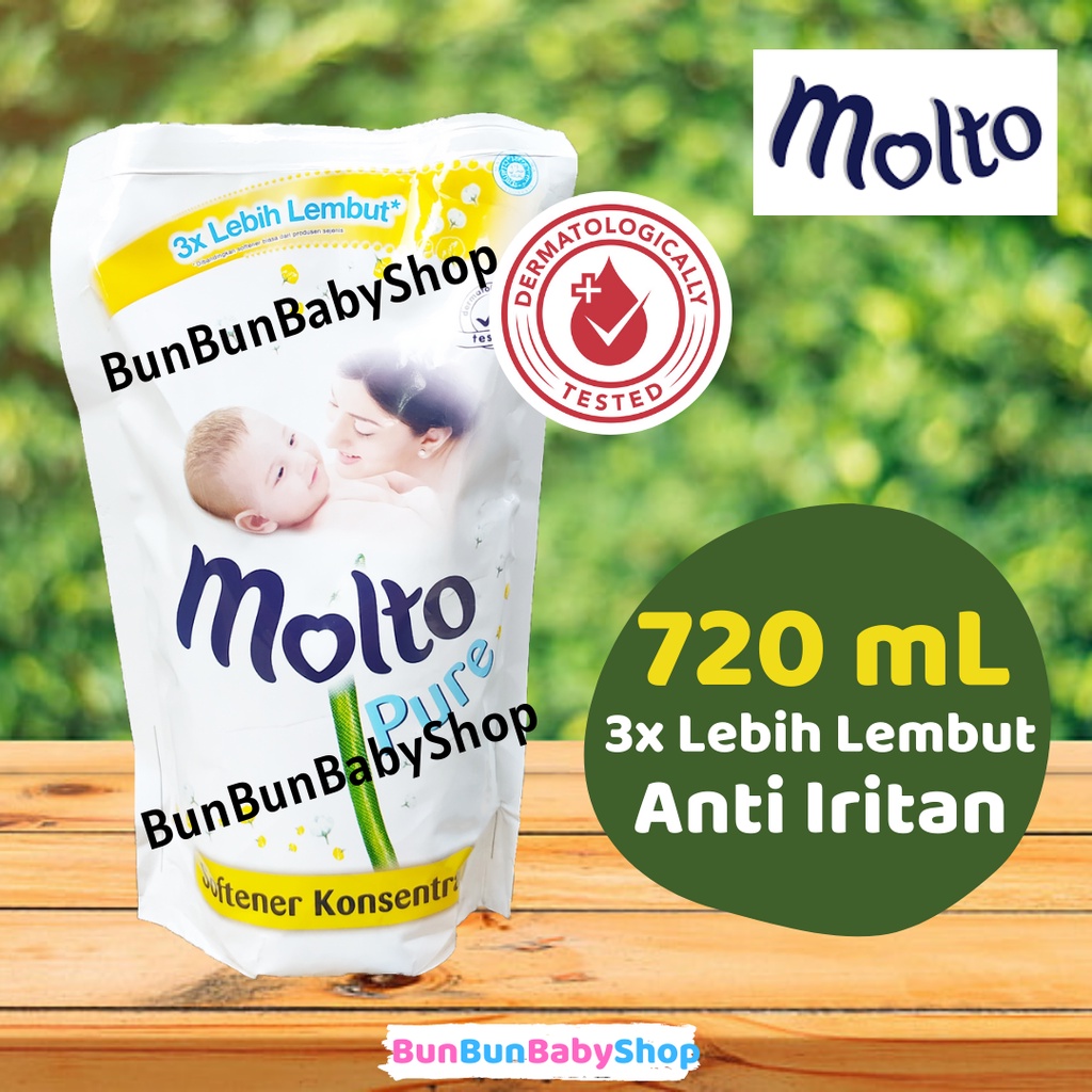 Molto Ultra Pure Pouch 720ml Softener Kosentrat Perawatan Bayi Baru Lahir Pewangi Laundry Lembut