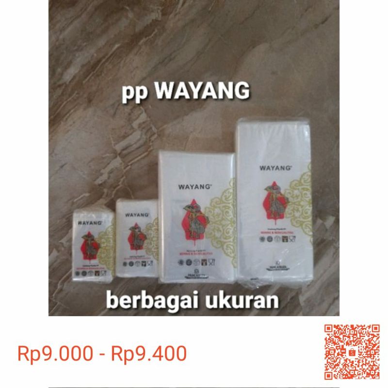 plastik bening PP WAYANG 03 uk.5x8,6x10,7x10,7x12,7x15,8x12,8x15,9x12,9x15,9x18,9x20