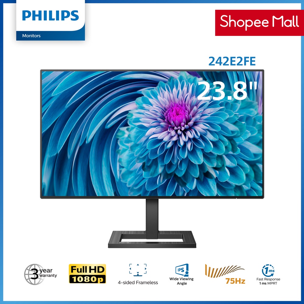 Philips Monitor 242E2FE 23.8"  E Line Full HD LCD Monitor