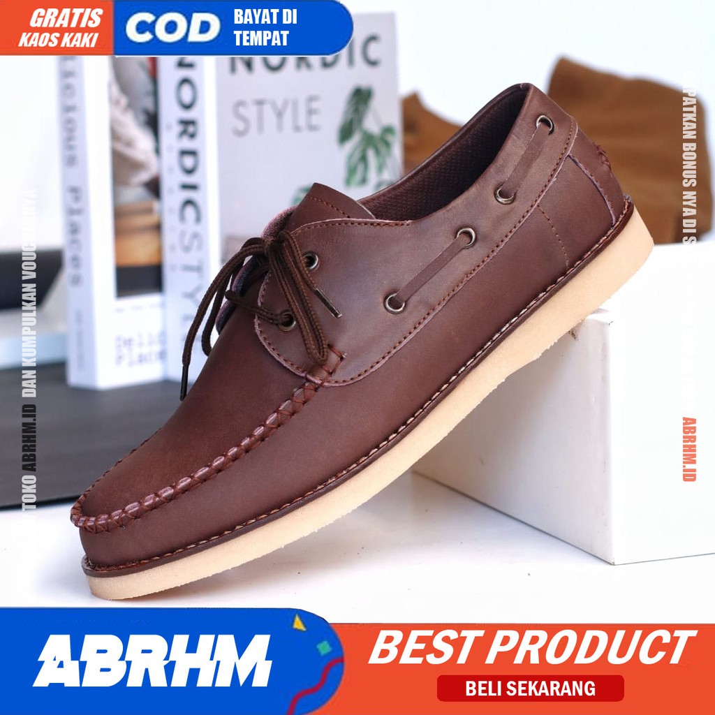 ABRHM X DIVAS Sepatu Kasual Pria Sepatu Kerja Kantor Semi Formal Kuliah Sepatu Pria Casual kulit asli Cowok / Cowo Keren Oxford Original Murah Terlaris