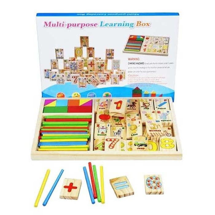 MAINAN EDUKASI KAYU LEARNING BOX BERGAMBAR STIK BERHITUNG