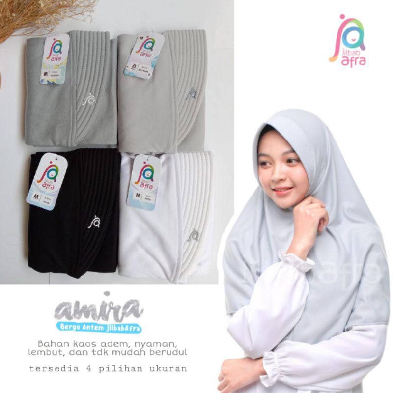 Amira SIZE L Jilbab Instan Ped Antem Bahan Kaos  Ori Jilbab Arfa ex Afra-8