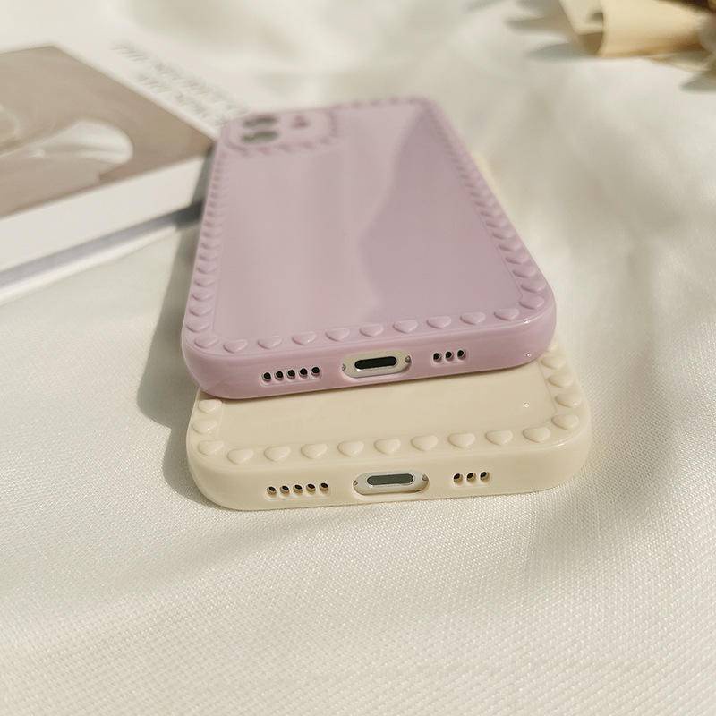 Macaron Candy Casing iPhone 11 12 Pro Max iPhone 8plus 7plus 6 6s Plus 7 8 XR XS MAX SE 2020 Love Heart Glossy Camera Lens Protector Case Soft Cover