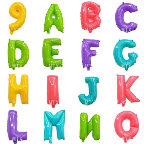 Balon Huruf Abjad Angka Macaroon / Balon huruf pastel / balon pastel