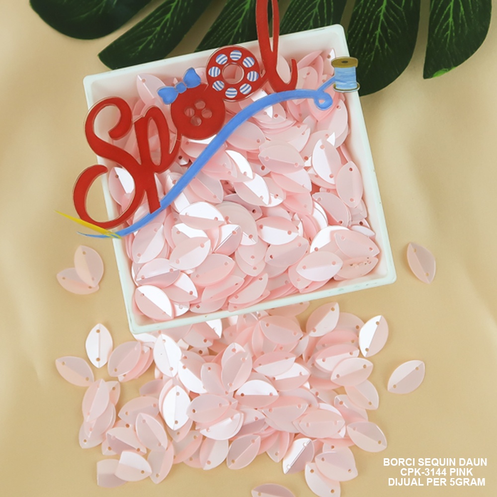 BORCI PAYET PIRING SEQUIN DAUN WARNA