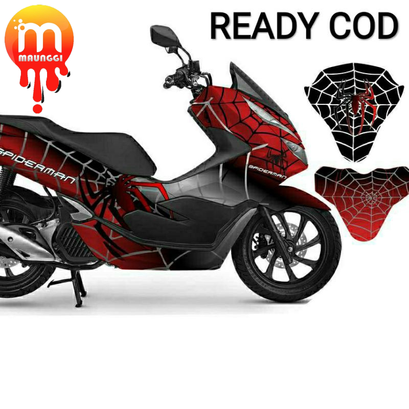 Decal pcx 150 full body Sticker motor pcx variasi full motif spiderman Striping pcx 150 Stiker motor