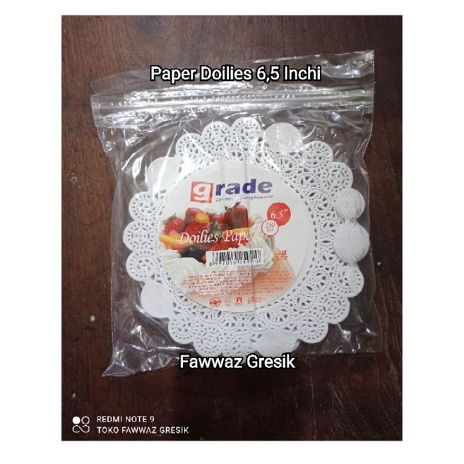 Doilies paper 6.5” kertas alas kue doyles doilis - kertas renda kue - Round Alas renda cantik