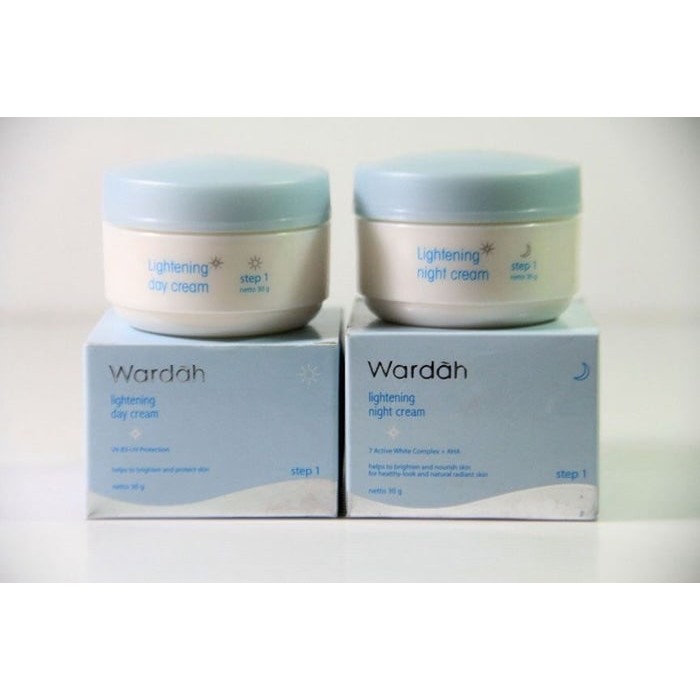 Original Wardah Pot Lightening Day Cream And Night Cream Krim Siang Dan Krim Malam 30 G Gr