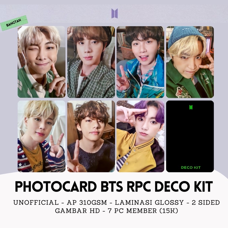 (COD) PHOTOCARD RANDOM BTS DECO KIT - UNOFFICIAL❗️ AP 310Gr