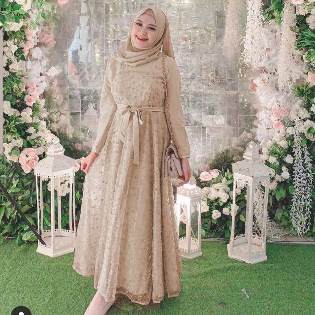 XC - Maxi Jelita Wanita / Maxi Dress Terbaru / Maxi Populer / Maxi Trendy Kekinian / Fashion Muslim-Mocca