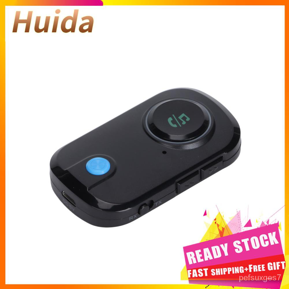 Huida T3 Transmitter and Receiver Bluetooth 5.0 Adapter Low Latency Wireless 3.5mm for Car TV PC Spe