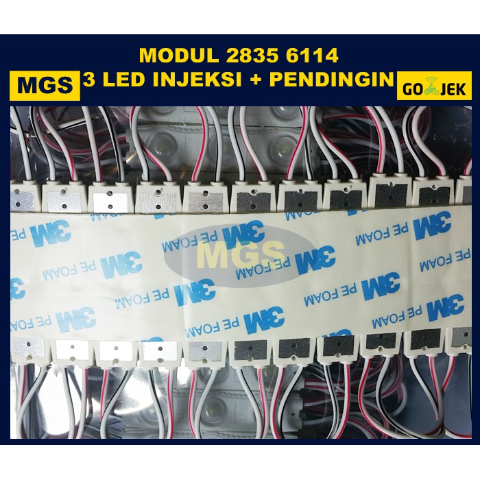 100Pcs LED Modul 6114 3 LED 12v - Putih