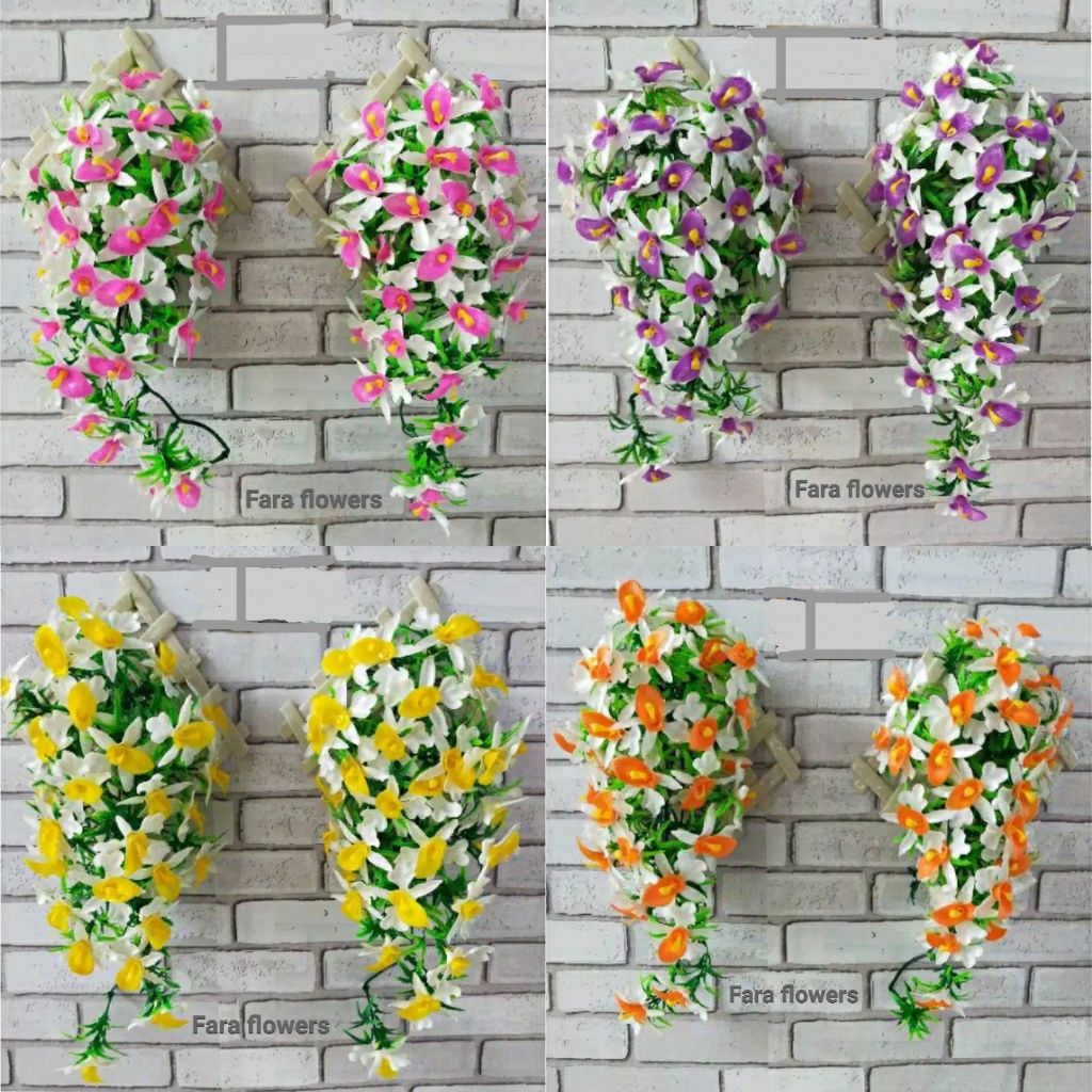 Bunga Hiasan Dinding Pot Pagar Bunga Anggrek Bunga Dahlia