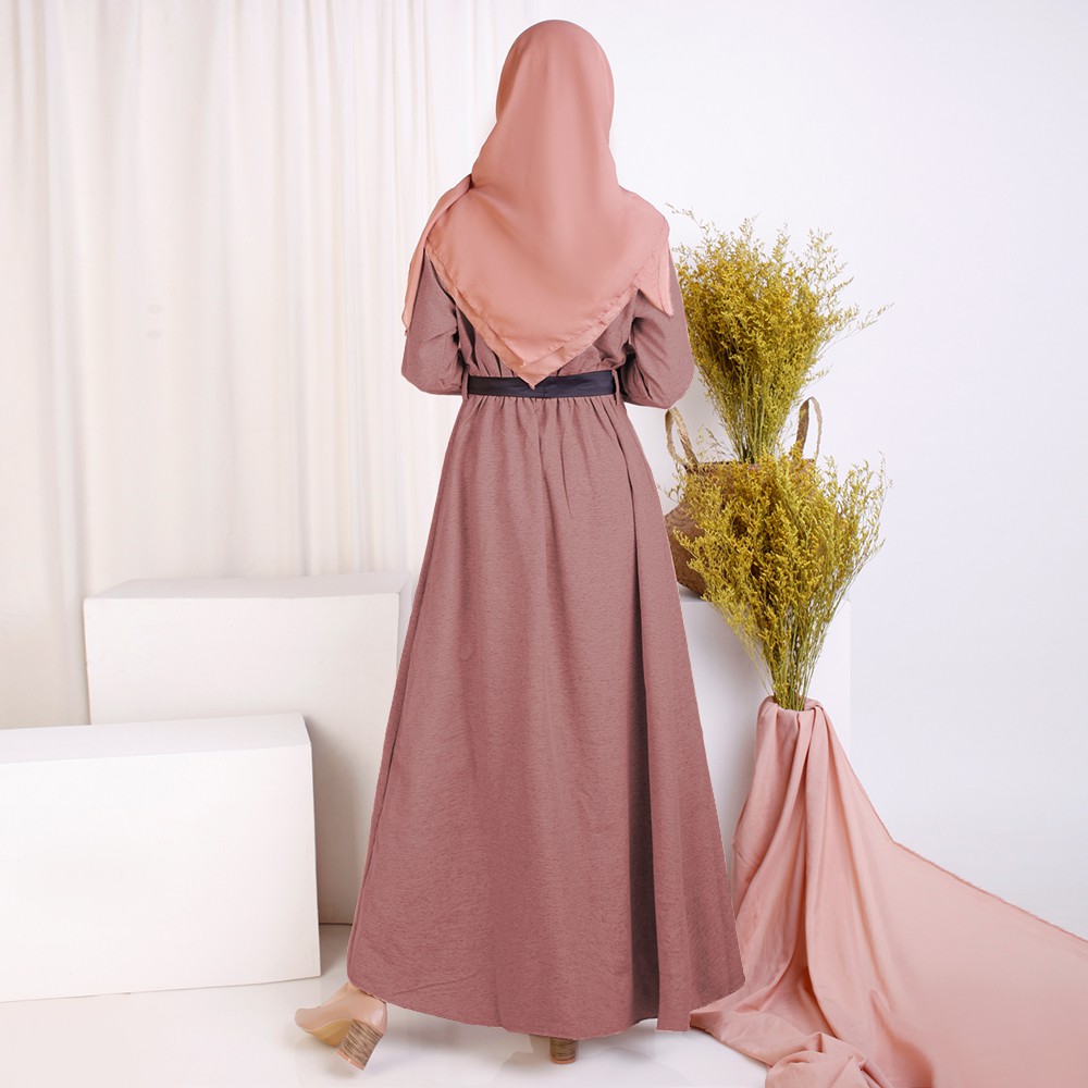 Long Dress Gamis maxi Wanita Muslim kombinasi warna - XSHOP Lestari