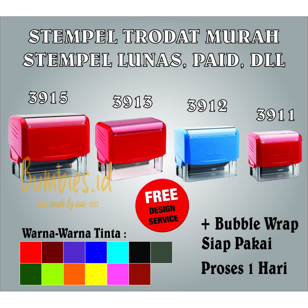 Stempel Trodat Termurah FREE DESAIN | Stempel Lunas | Stempel Paid | Stempel Nama Dokter | Stempel Toko