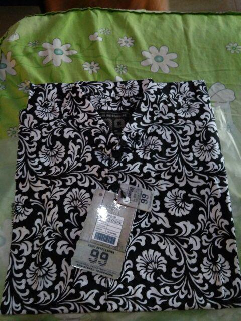 Brotherholic Baju Cowok Batik Songket Lengan Pendek Slimfit / Kemeja Batik Pria Pendek Hitam Slim