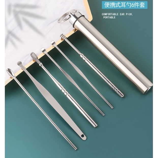 Set Alat Pembersih Telinga -  Korek Kuping Stainless