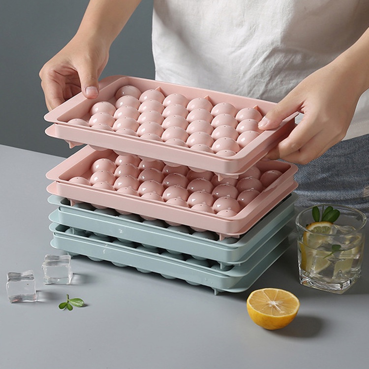 KAISSO - CETAKAN ES BATU PLASTIK KOTAK TEMPAT PENCETAK JELLY MOTIF BULAT ICE CUBE FOOD GRADE