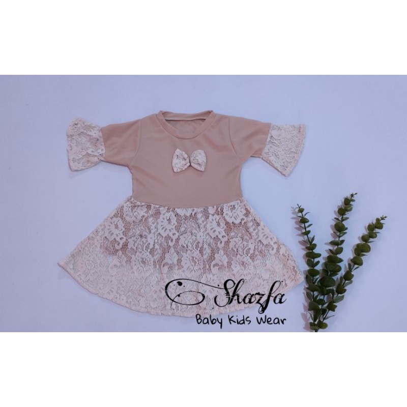 DRESS BAYI PEREMPUAN / DRESS ANAK BRUKAT LENGAN TEROMPET